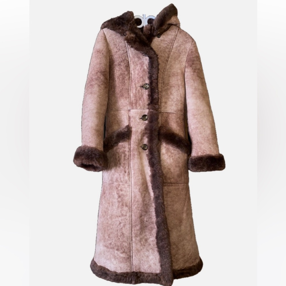 Vintage NorthSide Fashions Brown
Sheepskin Shearling Coat Size 14